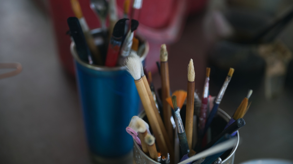 ろうけつ染めで使用する筆